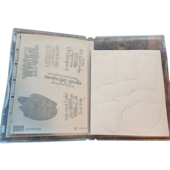 Stampin' Up! JUST ADD TEXT Stamp Set of 6 143934 Friends Quotes Sentiments - Picture 4 of 5